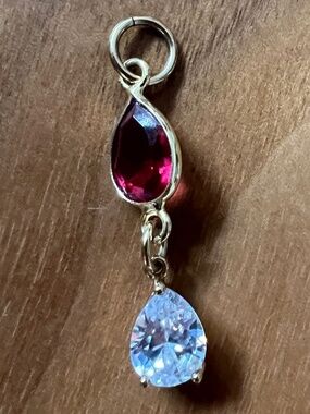 Vanessa Mooney Teardrop Pear Cut Ruby Charm